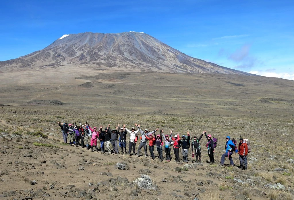 Tourist Climbing Mount Kilimanjaro