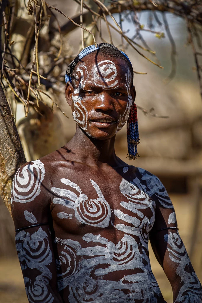 Tribes Man with Paintings On Body