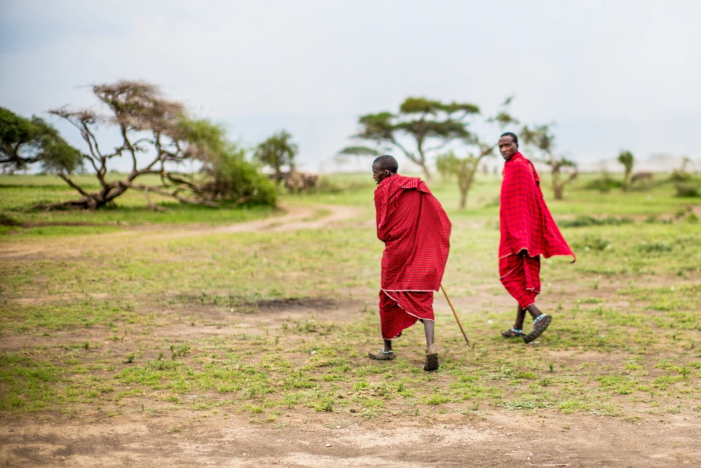 Maasai Moran's with their Signature Red Robes or Shuka
