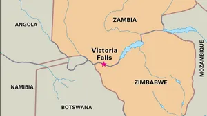 Zimbabwe and Zambia Border on A Map